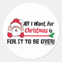 All I want for Christmas Round Stickers
