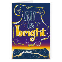 "All Is Bright" Christmas greeting card