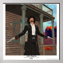"All is Forgiven" Outlaw Gunslinger Original Art Print