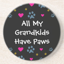 All My Grandkids-Grandchildren Have Paws Drink Coaster