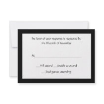 All Purpose Elegant Black and White Response Card Personalised Invite