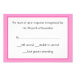 All Purpose Pink and White Response Card Custom Invitation