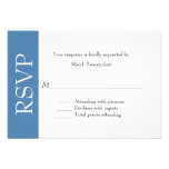 All Purpose Steel Blue & White RSVP Card Personalised Invitations