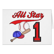 All Star Baseball 1st Birthday Invitations Card