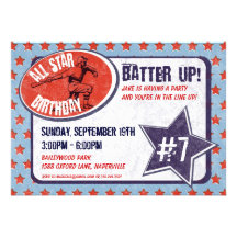 All Star Baseball Party Invitation