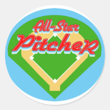 All-Star Pitcher Round Stickers