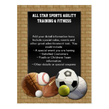 All Star Sports Balls w/ Brick Wall Post Card