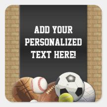 All Star Sports Balls w/ Brick Wall Stickers