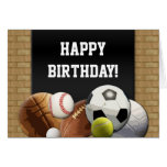All Star Sports Birthday Custom Greeting Card