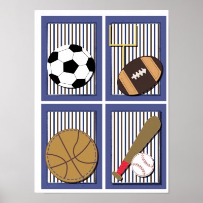 Sports Wall  on All Stars Sports Boys Wall Art Soccer Football Poster   Zazzle Com Au