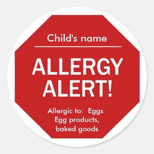 Allergy Alert stickers