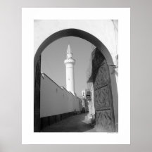 Alley Near Mosque (B&W) Posters