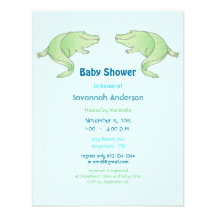 Alligator Baby Boy Shower Invitations