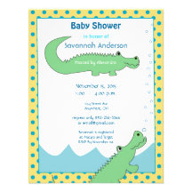 Alligator Baby Boy Shower Invitations