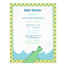 Alligator Baby Boy Shower Invitations