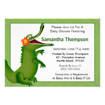 Alligator/Crocodile Baby Shower Invitation