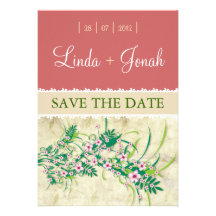 Almond Pink Flowers invitation