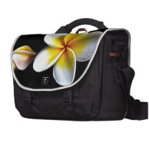 Aloha Hawaiian Frangipani Blossoms Plumerias Laptop Bag