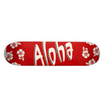 Aloha Hawaiian Red Skateboards