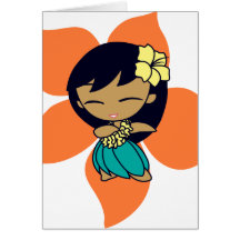 "Aloha Honeys" Greeting Cards in papaya