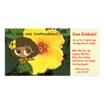 Aloha Honeys Luau Invite Personalised Photo Card