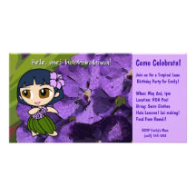 Aloha Honeys Luau Invite Personalized Photo Card