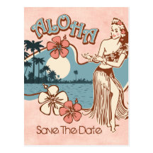 Aloha Hula Girl STD Postcard
