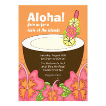 Aloha Summer Party Luau Invitation