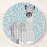 Alpaca Art Black & Blue Coaster coasters