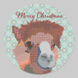 Alpaca Art Christmas Sticker stickers