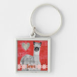 Alpaca  Art Love Keychain