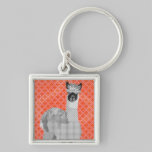 Alpaca Black & White Art Keychain keychains