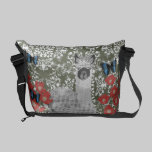 Alpaca Boho Butterflies Olive Damask Messenger Bag messenger bags
