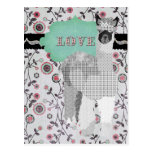 Alpaca Love Floral Postcard