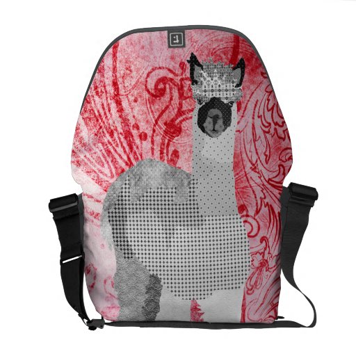 Alpaca Red Messenger Bag