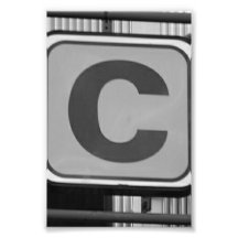 Alpahbet Letter Photography C7 Black and White 4x6
