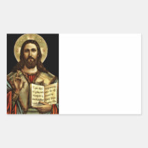 Alpha and Omega Jesus Rectangular Stickers