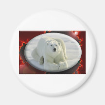 ALPHA POLAR BEAR FRIDGE MAGNET