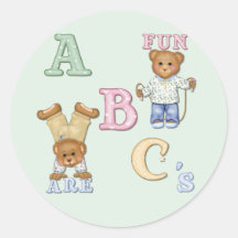 Alphabet Fun Teddy Bears Sticker