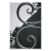 Alphabet Letter E (5) Black and White Photographic Print