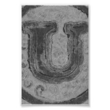 Alphabet Letter Photography U4 Black and White 4x6
