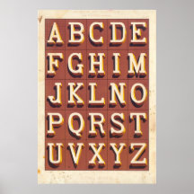 Alphabet (Lettres monstres) Posters