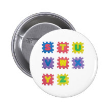 Alphabets S to Z Pinback Button