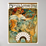 Alphonse (Alfons) Mucha Poster: Biscuits Lefevre