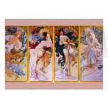 Alphonse Mucha Four Seasons Greeting Card