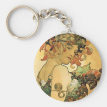 Alphonse Mucha ~ Fruit. 1897 Key Chain