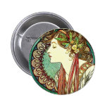 Alphonse Mucha Laurel Button