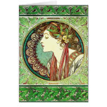 Alphonse Mucha Laurel Greeting Card
