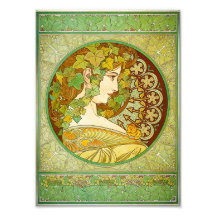 Alphonse Mucha Laurel Print Photo