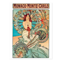 Alphonse Mucha Monaco, Monte-Carlo, 1897 Post Cards